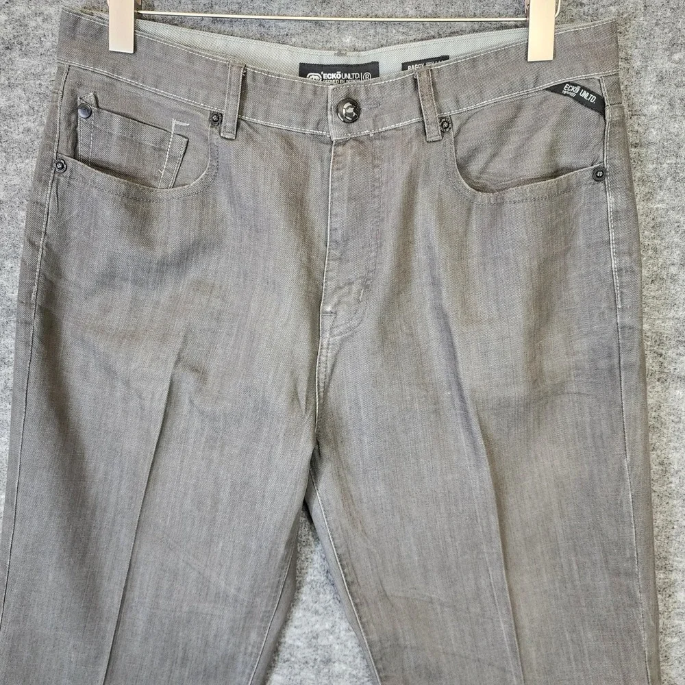 Vintage Ecko Unltd Jeans Mens 36X32 Gray Denim Baggy Fit‎ Hip Hop Skater Grunge